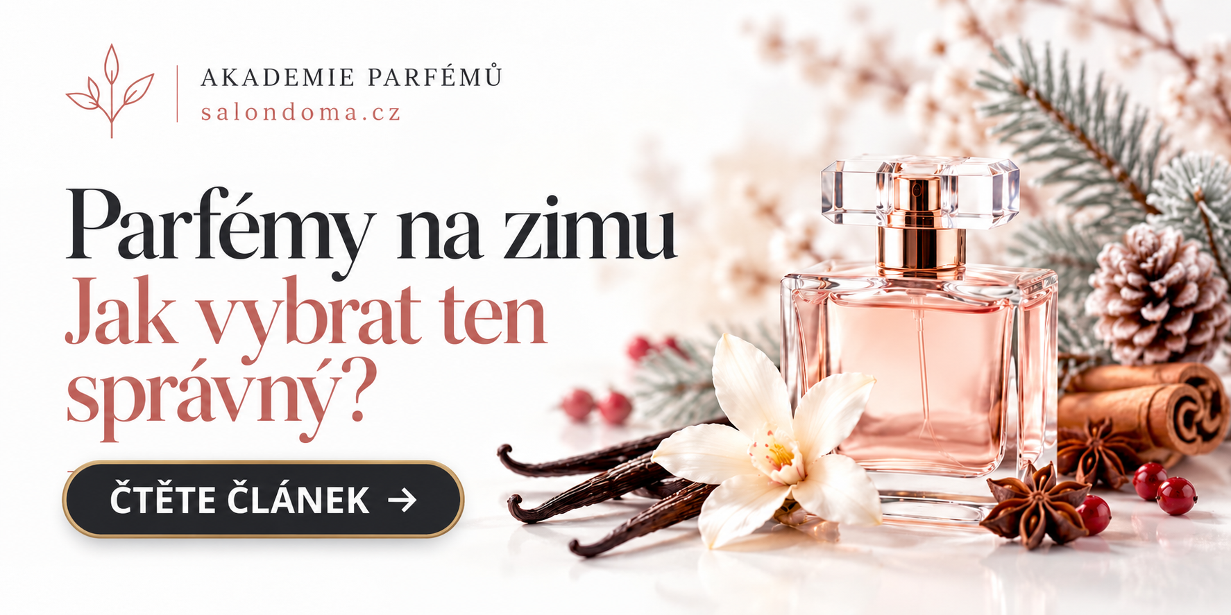 Zimní parfém s elegantním CTA tlačítkem